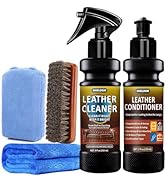 SHIELDOM Leather Cleaner and Conditioner Leather Care Detailing Kit to Clean, Soften, Protect &amp; R...