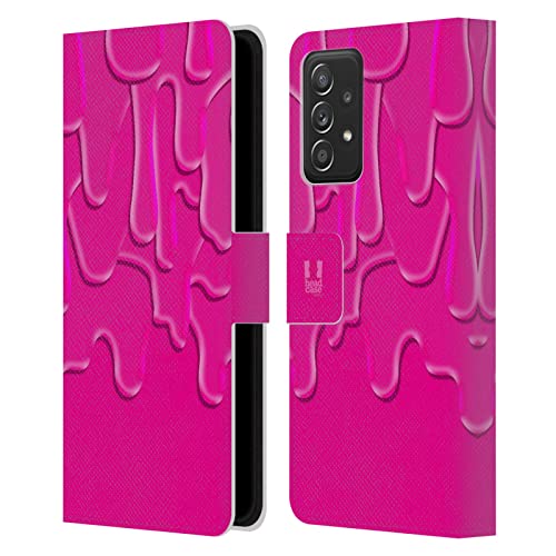 Étui portefeuille Samsung A53 5G anti-choc cuir clapet Magenta CMYK