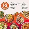 Instant Pot Pro 10-in-1 Pressure Cooker, Slow Cooker, Rice/Grain Cooker, Steamer, Sauté, Sous Vide, Yogurt Maker, Sterilizer, and Warmer, Includes App With Over 800 Recipes, Black, 6 Quart