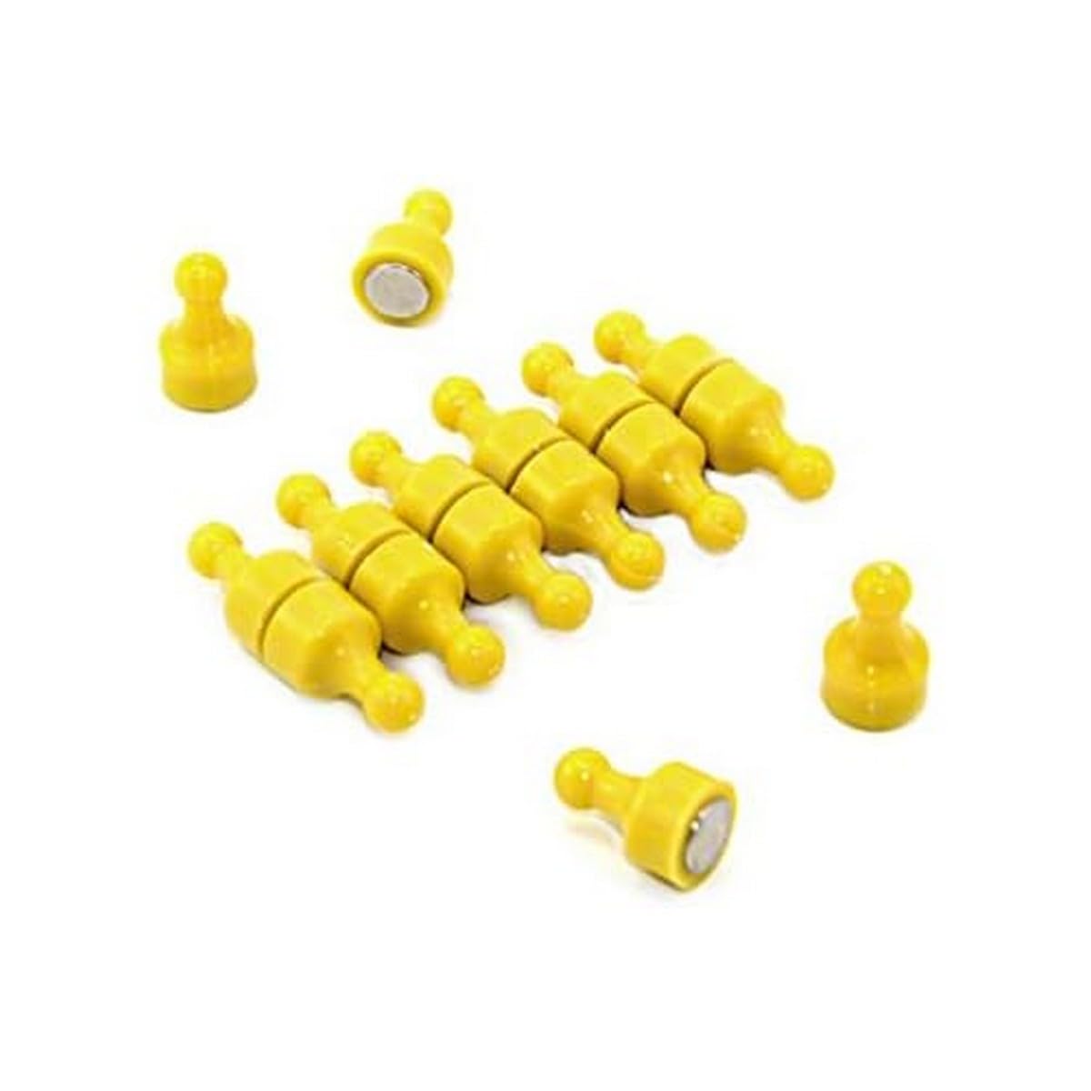 First4magnets White Yellow Skittle Magnet For Fridge, Office, Board, Noticeboard, Filing Cabinet -12Mm Dia X 21Mm Tall - Pack Of 12