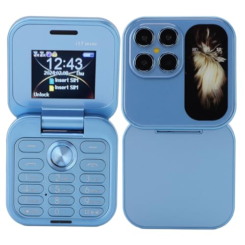 PUSOKEI Mini Téléphone Portable à Rabat 2G avec écran de 1,77, Le Plus Petit Téléphone Portable à Rabat avec Double Emplacement Nano SIM, Radio FM, Caméra Arrière HD, Batterie 1000MAh