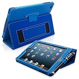 iPad Mini 4 Case, Snugg - Electric Blue Leather Smart Case Cover Apple iPad Mini 4 Protective Flip Stand Cover with Auto Wake/Sleep
