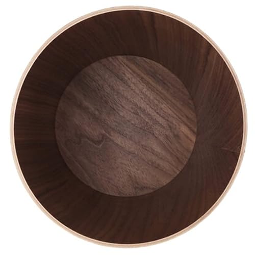 Miniatura 3 de Basurero de madera de 2.3 galones para el hogar u oficina, papelera redonda de madera natural de estilo japonés, ligero, resistente para debajo del