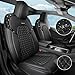 CAR PASS Car Seat Covers for Tesla Model 3 Nappa Leather Bling Diamond Car Seat Protector Full Coverage Airbag Compatible Custom Fit 2017 2018 2019 2020 2021 2022 2023 2024, Black Rhinestone Full Set