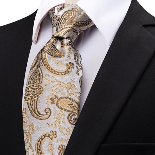 Image of YourTies Paisley Men's Necktie Woven Silk Floral Ties for Men Designer Formal Business Party Wedding