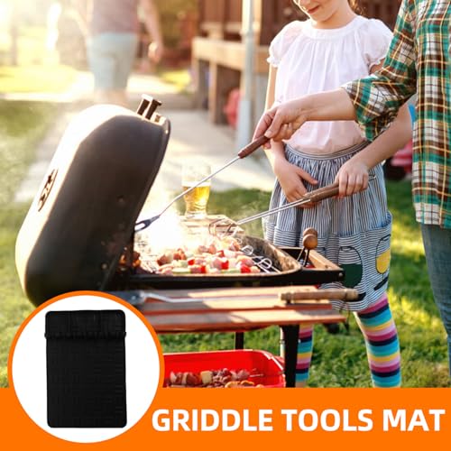Tapis silicone BBQ Hohopeti mat de rangement latéral anti-huile pour grill extérieur