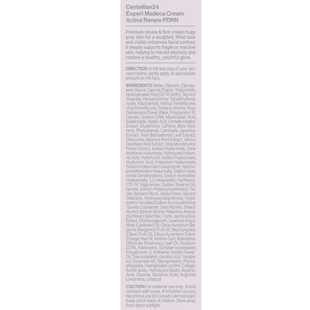 CENTELLIAN 24 Expert Madeca Cream Active Renew PDRN (Firming Cream, 1.69 fl oz) – Elasticity, Soothing & Hydrating Face Moisturizer with TECA-PDRN, Hyaluronic Acid & Glutathione, Korean Skin Care - Image 8