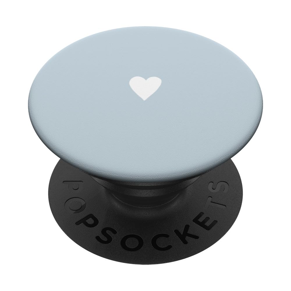 Pastel Blue Hand Drawn Heart Minimalist Digital Art PopSockets Adhesive PopGrip