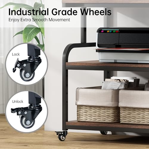 Image of Fannova 32.3 inch Wide Extra Large Printer Stand with Adjustable Storage Shelf