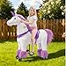 Pipleo Ride on Unicorn Toy for Kids 4 to 9 Years, Unicorn Ride on Toy, Ride on Unicorn Mechanical Plush Animal, No Battery or Electricity, Max Load 165 LBS - Purple