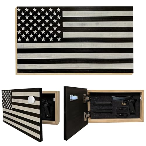 American Flag Hidden Gun Safe - Quick Access Hidden Gun