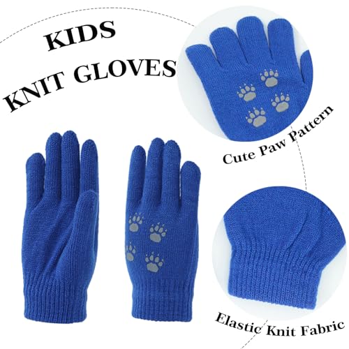 Kids Winter Hat Gloves Scarf 3 Piece Set Toddlers Dinosaur Pom Pom Beanie Children Knitted Warm Set3