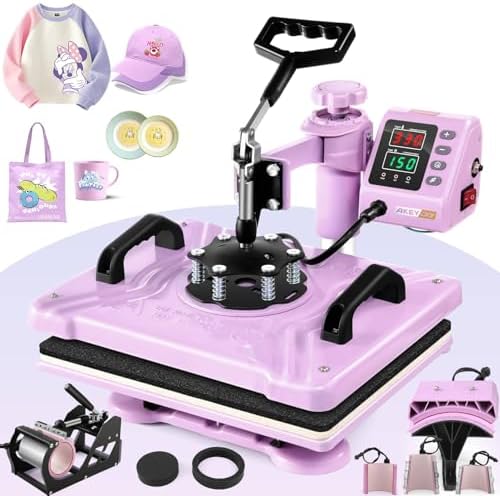 WHUBEFY Heat Press, 8 in 1 Tshirt Press Machine 15"x12" 360° Swin...