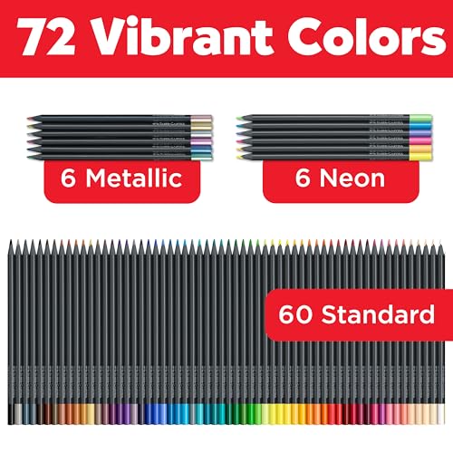 Image of Faber-Castell Black Edition Colored Pencils Roll, 72 Count, Roll-Up Case