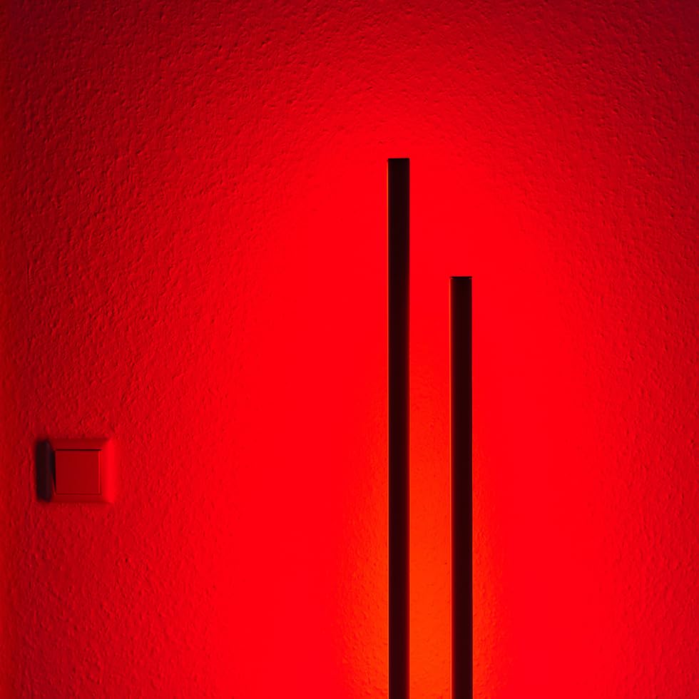 MeLiTec LED Stehlampe mit Wifi, Alexa und Google Assistant, RGB und beidseitige Beleuchtung für Wohnzimmer
