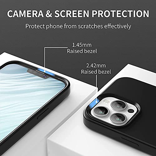 Image of MIDOS Back Cover Compatible with iPhone 14 Pro Max Case Liquid Silicone Full Protection Shock Proof Back Cover for iPhone 14 Pro Max (2022) 6.7 inch (Black)