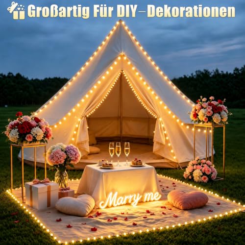 cshare Led Lichterketten Globe Außen, 6M 40LED Kugel Batteriebetriebene Lichterkette mit Timer IP65 Wasserdicht für Jar Garten Camping… – Ansicht 6
