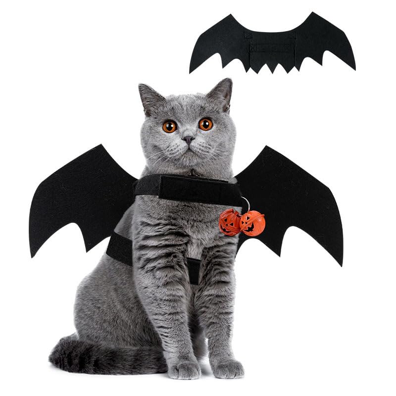 JorunbDog Halloween Costumes, Cat Dog Bat Costume Wings Pet Bat Wings for Small Medium and Large Dog, Cat Dog Costume Funny Cat Apparel, Cosplay Clothes, Cool Dog Outfits (L)