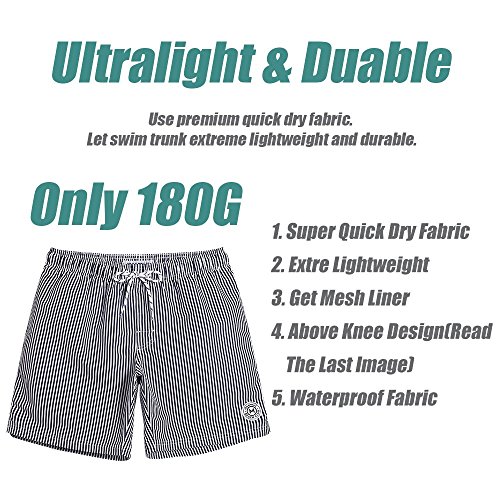 maamgic Mens 7 inch Mens Swim Trunks with Mesh Lining Quick Dry Board Shorts Mens Bathing Suits