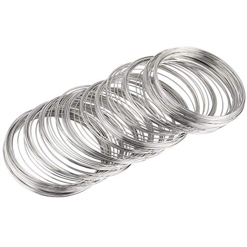 image for BTYMS 800 Loops Steel Jewelry Wire Silver Memory Wire Beading Wire for