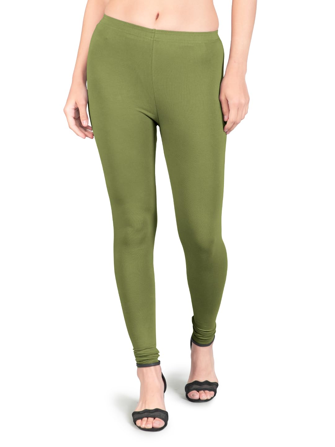 popolo Full Length Churidar New Leggings for Women Olive-picture-35