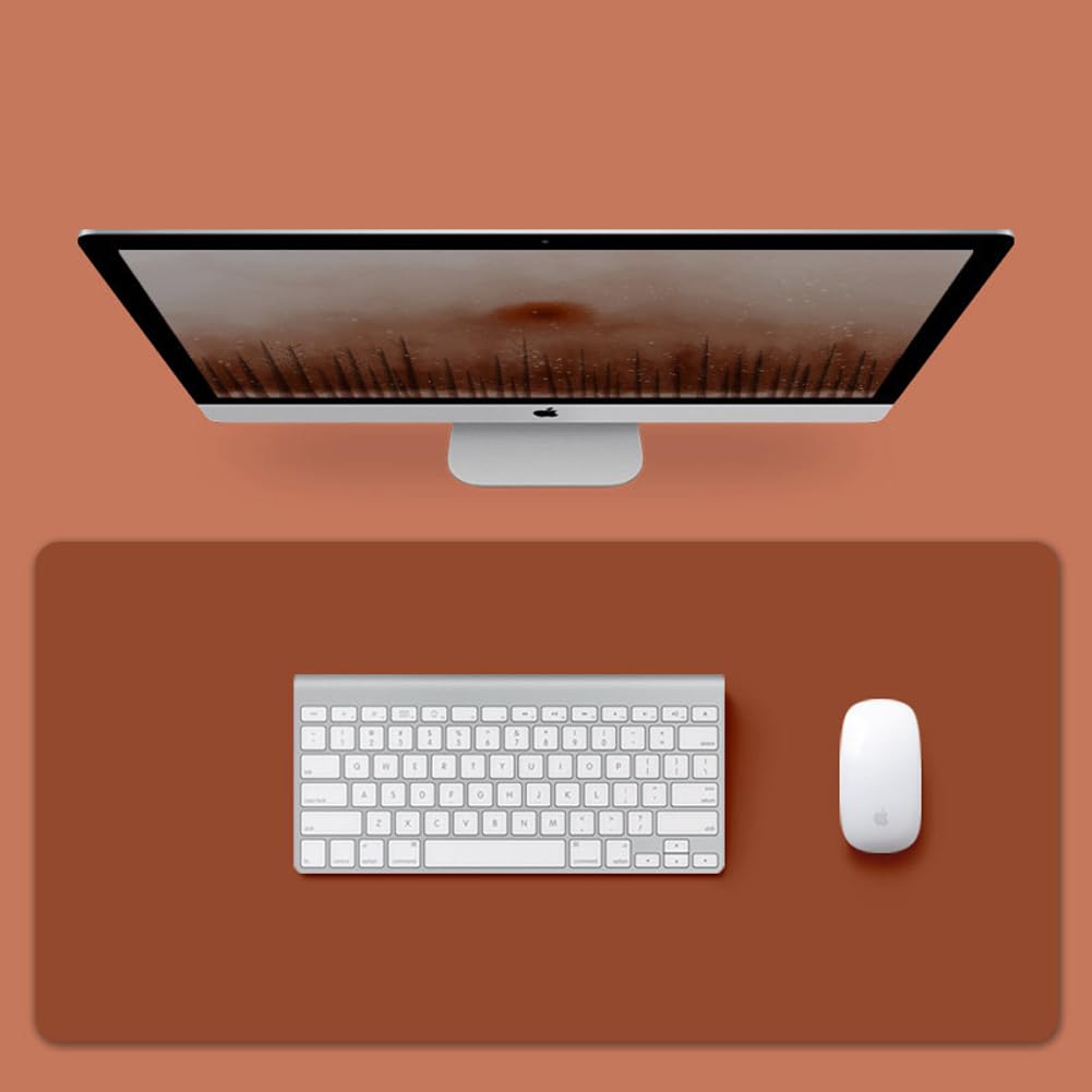 PU Leather Desk Mat Office Waterproof Desk Pad,Non-Slip Laptop Mat Table Mat Desk Writing Pad,Easy Clean Desk Protector for Office Home School (Brown,120x60cm)