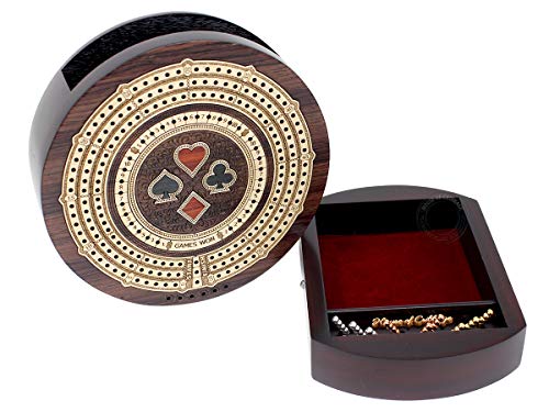 House of Cribbage tablero redondo 3 pistas 60 puntos miniatura 5