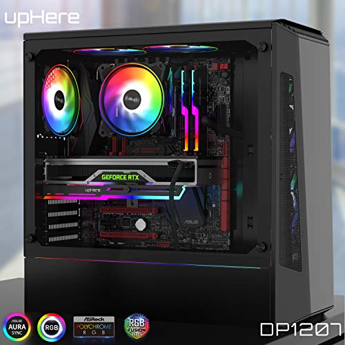 upHere 120mm LED SYNC ARGB a Doppio Alone Ventola per PC, Ventola silenziosa ad Alte Prestazioni per Raffreddamento da PC, DP123+3-5