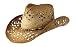 Tea Stained Straw Cowboy Hat with Beaded Trim Band, Beach Western Cowgirl Style