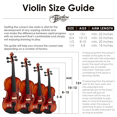 Theodore VLN16-1-4 Violon quart de taille pour enfants – Table épicéa – avec étui, archet et colophane Brun - Les Beatles, Paul McCartney, John Lennon, RIngo Starr, George Harrison Theodore VLN16-1-4 Violon quart de taille pour enfants - Table épicéa - avec étui, archet et colophane Brun – Image 3