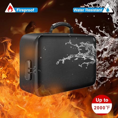 Image of SKYWILLA Document Organizer Bag Multilayer Travel File Organiser Document Storage Bag with Lock Waterproof File Folders Bag for Certificates & Document Safe Pouch Bag for Home Office (Black)