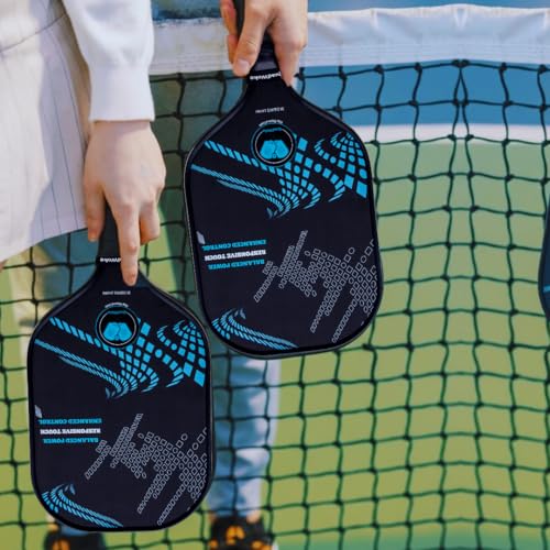 Image of RAW Carbon Fibre | Thermoformed Pickleball Paddle | Carbon Friction Surface | Comfort Grip Handle Racket | Pickle Ball Racket | Blue