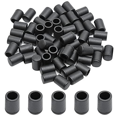 Unlorspy 60 Pcs Black Rubber End Caps, 1/4 Inch (6Mm) Diameter Round Plastic Furniture Chair Leg Caps Rubber Tips Floor Protectors Feet Pads For Desk Chair Leg (Round) #TOP14
