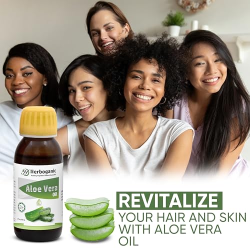Herboganic NO AL-FBA S Natural Aloe Vera Oil - 100% Cold Pressed, Nourishing For Skin, Hair, And Eyelash Growth,Aloe Vera Massage Oil, thumb #6