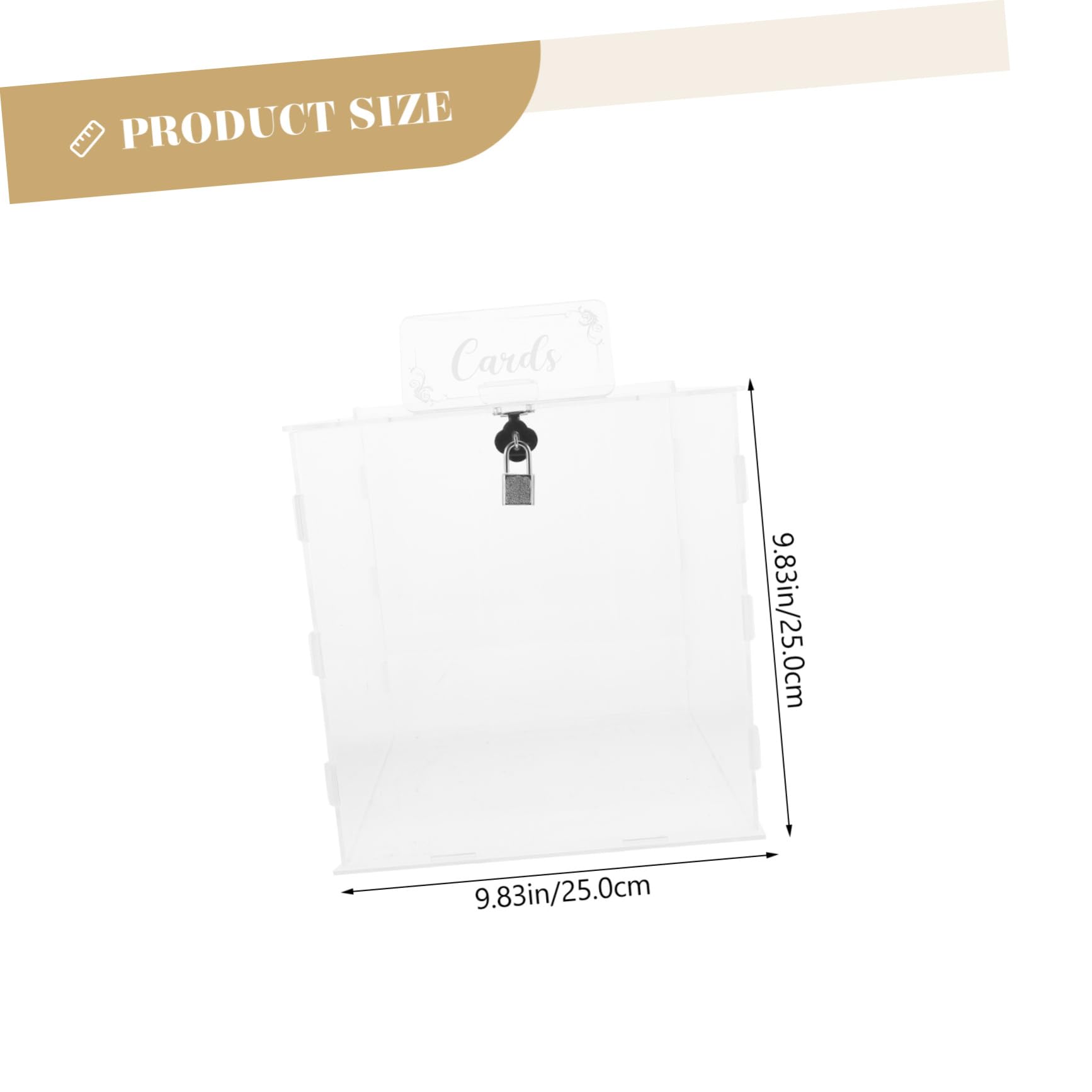 Angoily Acrylic Card Box for Wedding Lockable Perfect for Bridal Shower Party Favor Receptions Elegant Decorative Storage