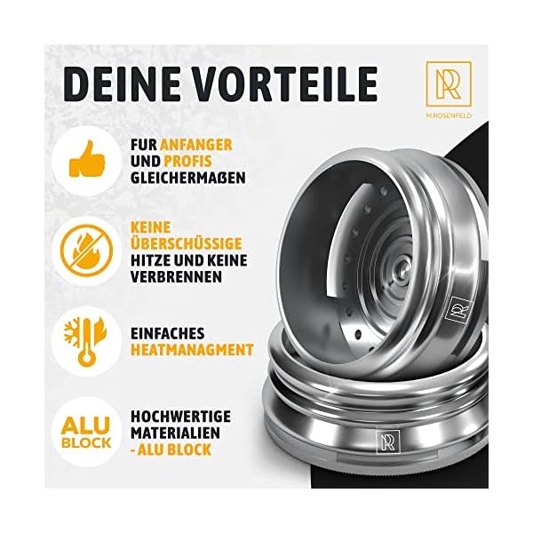 M. ROSENFELD Smokebox Shisha Kopf - Heat Management Shisha Sieb Aufsatz Mit Doppelring-boden, Windschutz, Spart Shisha… – Bild 6