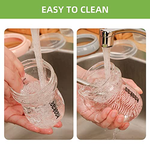 Haakaa Glass Baby Food Storage Jar- Food Storage Container Airtight Lid-Wide Neck Gen.3 Baby Bottle -Leakproof Bpa-Free 0M+ Newborn Baby - Bpa-Free (Grey, 6.3Oz/180Ml, 1 Pc) #TOP5