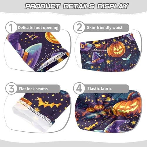 Pumpkin Magic Hat Girls Leggings Soft Stretch Workout Yoga Dance Pants for Kids Casual Tights3