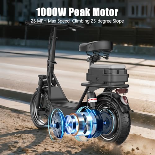 Electric Scooter for Adults, 1000W Peak Motor, Up to 25 MPH