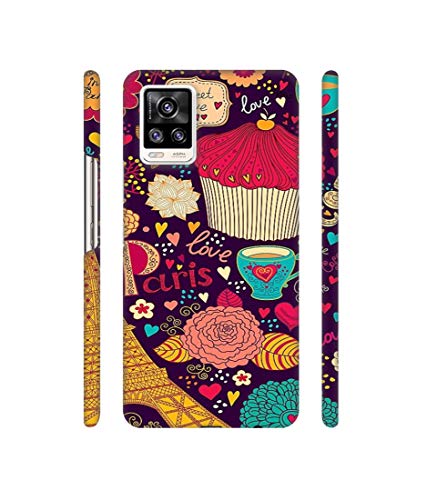 Image of Paris Flower Love Design 3D Printed Hard Back Case Cover for Vivo V20