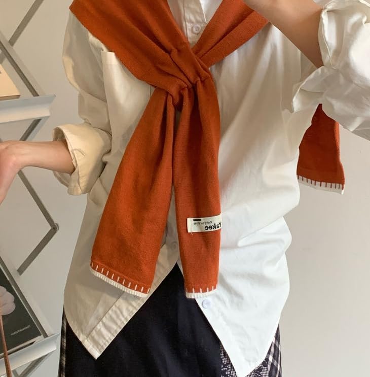 Knitted Shawl Wraps for Women Designer Cardigan Vintage Scarf for Women Knotted Shoulder Tops Cape Travel Scarves2