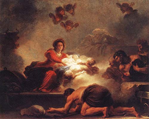 Peinture à l'huile célèbre Fragonard cadeau art chrétien d'exception