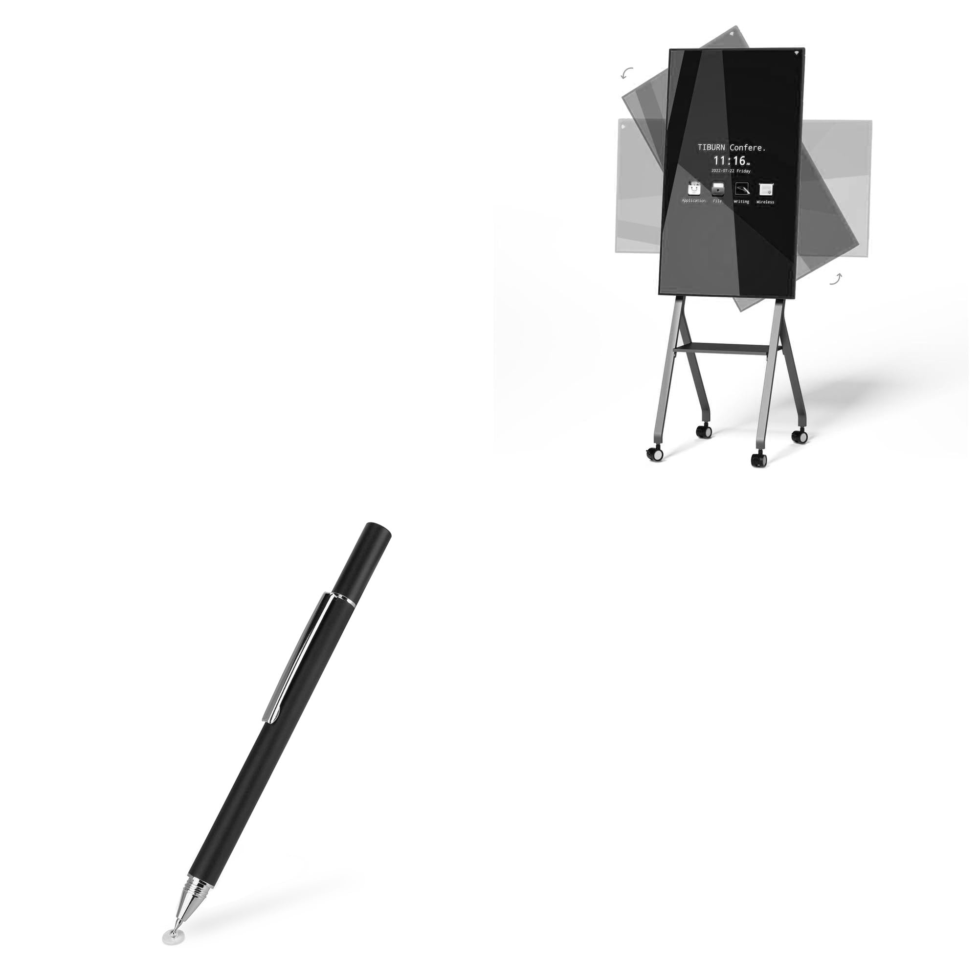BoxWave Stylus Pen Compatible with TIBURN FLIP HUB (55 in) - FineTouch Capacitive Stylus, Super Precise Stylus Pen - Jet Black