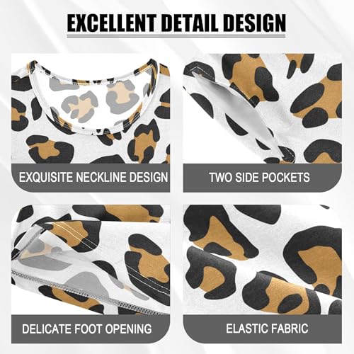 Leopard Pajama Set Pajamas Sleepwear Nightwear Loungewear Clothes Set B04042934