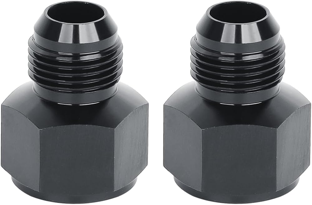LokoCar 12AN Female to 10AN Male Fitting Flare Reducer Adapter Black 2Pcs — 사진 1