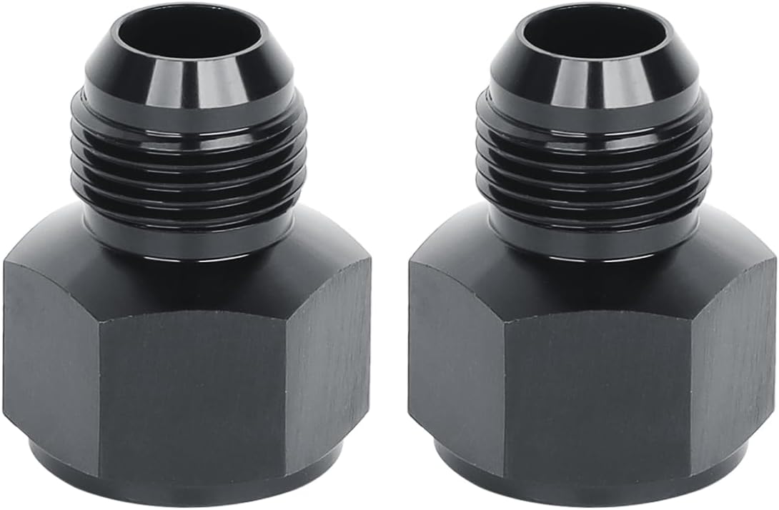 LokoCar 12AN Female to 10AN Male Fitting Flare Reducer Adapter Aluminum Black 2Pcs