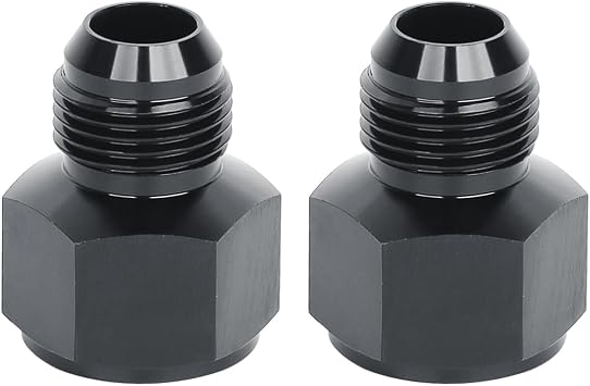 LokoCar 12AN Female to 10AN Male Fitting Flare Reducer Adapter Black 2Pcs