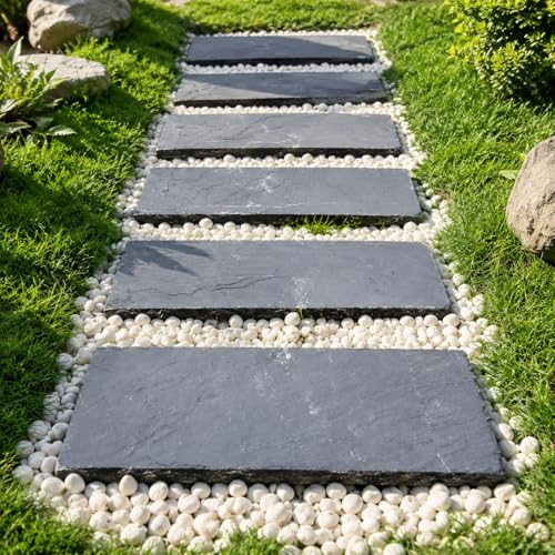 Ziociura Outdoor Stepping Stone Pathway Stone Garden Stone Paving Stone Thick Non-Slip Surface Hard-Wearing Construction Suitable for Landscaping Walkways Patios, 30x100cm, 3-4cm thick - Image 4