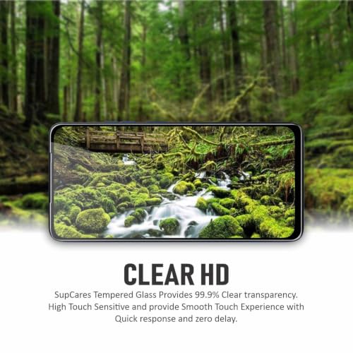 Image of SupCares Tempered Glass for Motorola G37 and Motorola G37 Power (6.67 Inch) With Installation Kit | 9H Edge to Edge Screen Protector | Black