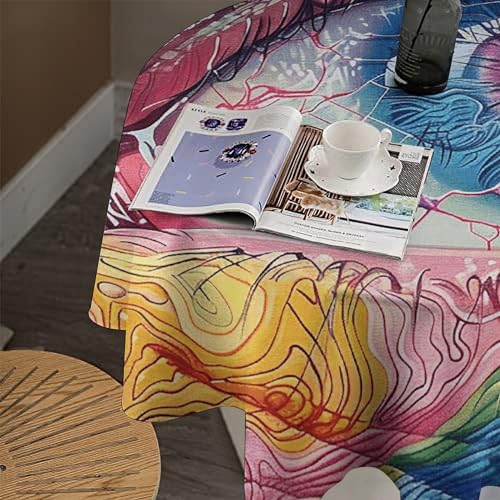Nappe ronde imperméable lavable pour protéger la table des enfants - 8